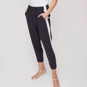 Aritzia BABATON Black White Stripe Dexter Ankle Pant Size Small